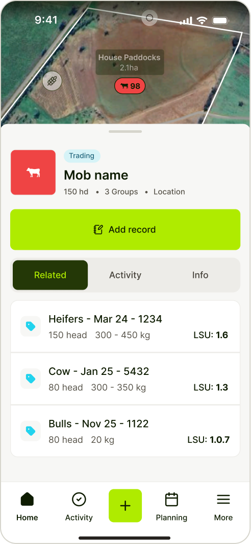 Mob and weight record flow — step 2 of 4